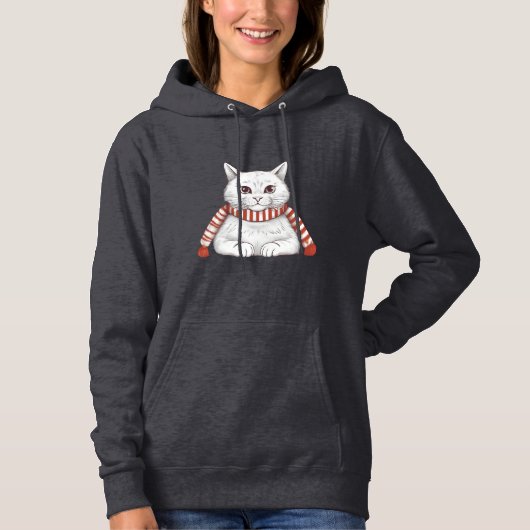 Sudadera Festiva con Encantador Gato Navideño パーカ (正面)