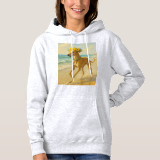 Sudadera Galgo en la playa estilo pintura パーカ