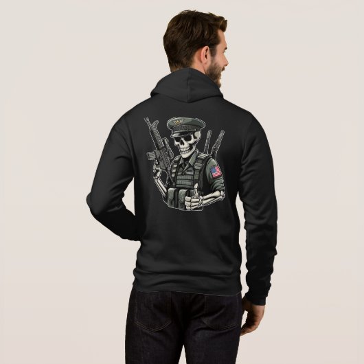 Sudadera negra H día de muertos パーカ (裏面フル)