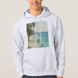 Sudadera perro nadando en la playa  パーカ