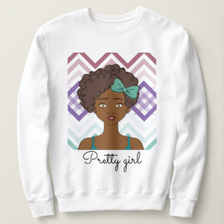 Sudadera Pretty Girl, con dibujo de chica afro スウェットシャツ