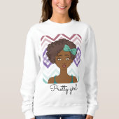 Sudadera Pretty Girl, con dibujo de chica afro スウェットシャツ (正面)