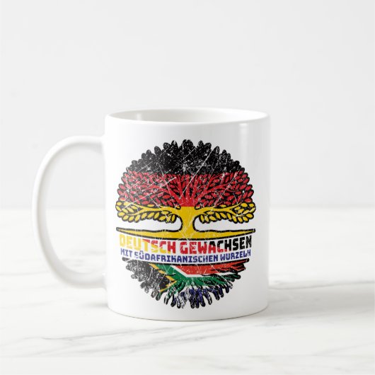 Südafrika Südafrikanisch Deutsch Deutschland Baum コーヒーマグカップ (左)