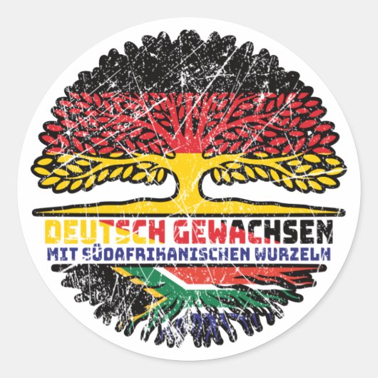 Südafrika Südafrikanisch Deutsch Deutschland Baum ラウンドシール (正面)