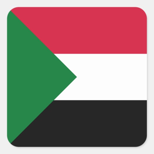 Sudan Flag スクエアシール (正面)