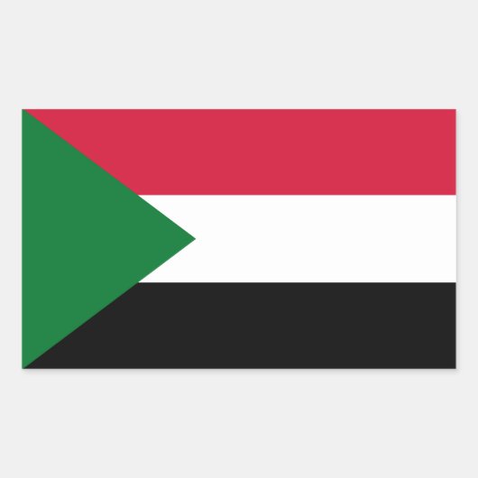Sudan Flag 長方形シール (正面)