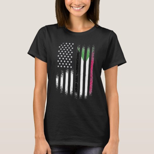 Sudanese American Patriot Grown Country USA Flags  Tシャツ (正面)