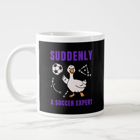 Suddenly a soccer expert ジャンボコーヒーマグカップ (左)
