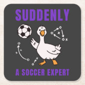 Suddenly a soccer expert スクエアペーパーコースター (正面)