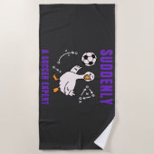 Suddenly a soccer expert ビーチタオル (正面)