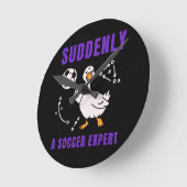 Suddenly a soccer expert ラウンド壁時計 (傾斜)