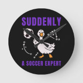 Suddenly a soccer expert ラウンド壁時計 (正面)