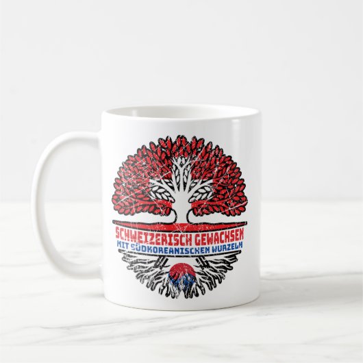 Südkorea Südkoreanisch Schweizer Schweiz Baum コーヒーマグカップ (左)