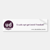 $ sudo apt-get install freedom バンパーステッカー (正面)