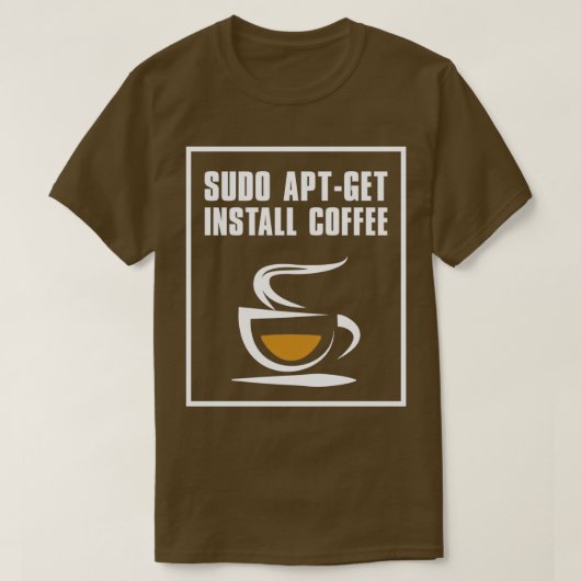 sudo aptgetインストールコーヒー tシャツ (デザイン正面)