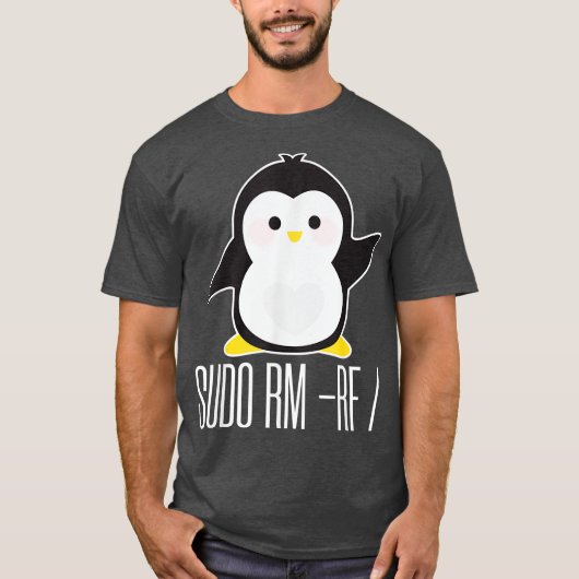 sudo rm rfルーおもしろいsysadminコマンド tシャツ (正面)