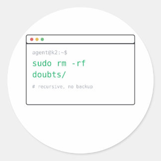 sudo rm -rf doubts/ - Dev ステッカーギフト ラウンドシール