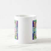 Sudokuのステンドグラスのデザイン コーヒーマグカップ (中央)