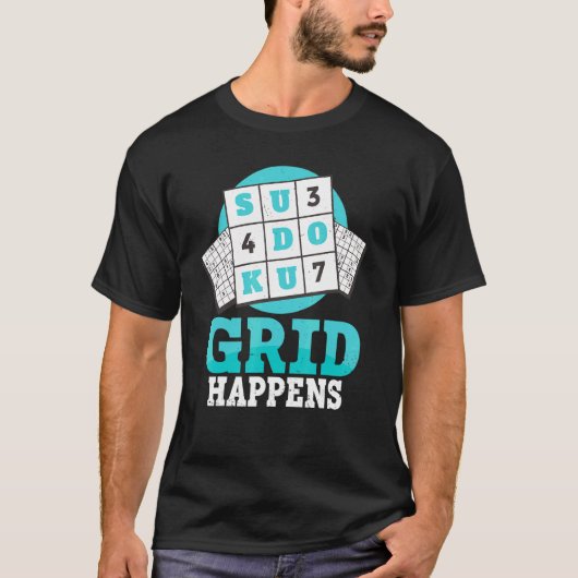 Sudokuマスターのグリッドが発生 Tシャツ (正面)