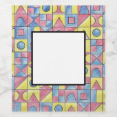 Sudoku One-Bauhaus幾何モダン水彩画 ワインラベル (シングルラベル)