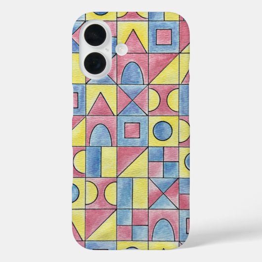 Sudoku One-Bauhaus幾何モダン水彩画 Case-Mate iPhoneケース (裏面)