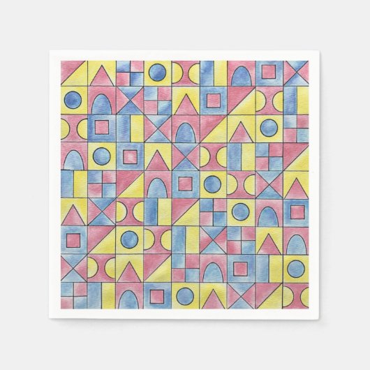 Sudoku One-Modern Minimalist Bauhaus Geometric Art スタンダードカクテルナプキン (正面)