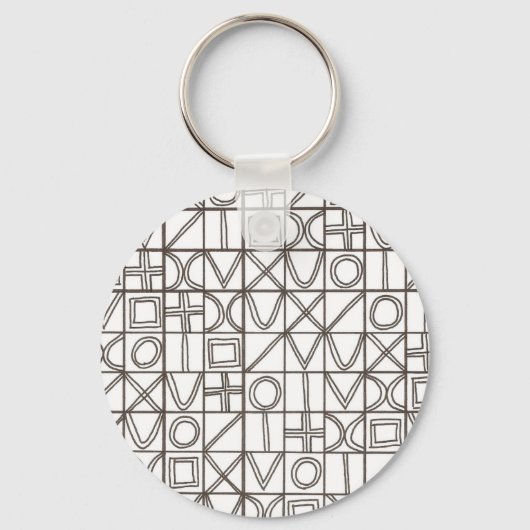 Sudoku Two-Black And White Abstract Art キーホルダー (正面)