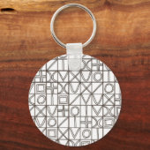 Sudoku Two-Black And White Abstract Art キーホルダー (正面)