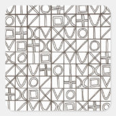 Sudoku Two-Black And White Abstract Art スクエアシール (正面)