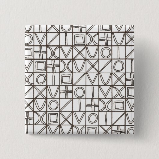 Sudoku Two-Black And White Abstract Art 缶バッジ (正面)