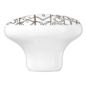 Sudoku Two-Black And White Abstract Geometric セラミックノブ (側面)