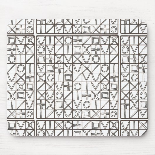 Sudoku Two-Black And White Modern Geometric マウスパッド (正面)