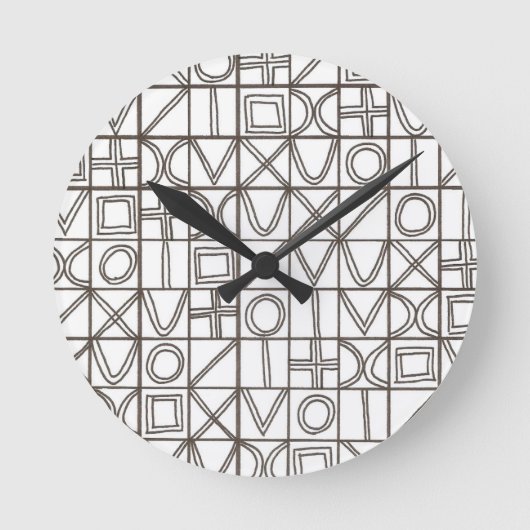 Sudoku Two-Modern Minimalist Geometric ラウンド壁時計 (正面)
