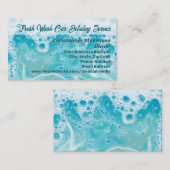 Sudsバブル青い水の車の詳細清掃 名刺 (正面/裏面)