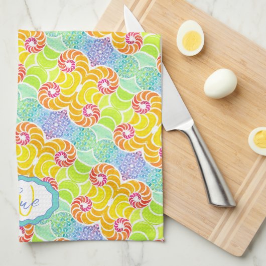 Sue Mosaic Kitchen Towel キッチンタオル (四つ折り)