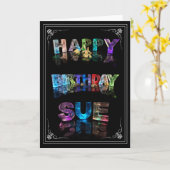 Sue - Name in Lightsグリーティングカード(写真) カード (黄色い花)