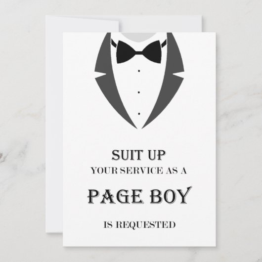 Suet Up Be My Page Boy Proposal Card カード (正面)