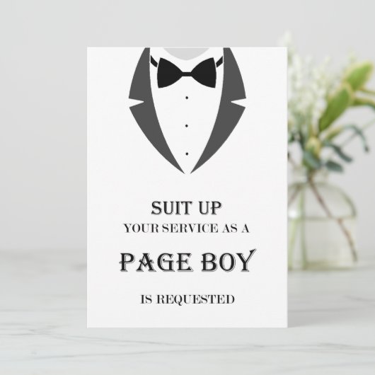 Suet Up Be My Page Boy Proposal Card カード (スタンド正面)