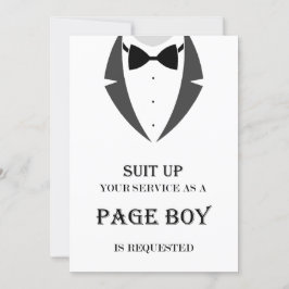 Suet Up Be My Page Boy Proposal Card カード