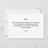 Suet Up Groomsman Proposal Card ノートカード (裏面)