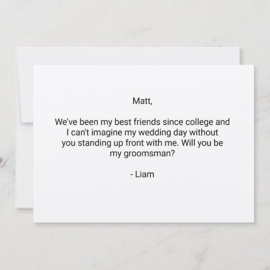 Suet Up Groomsman Proposal Card 招待状 (裏面)