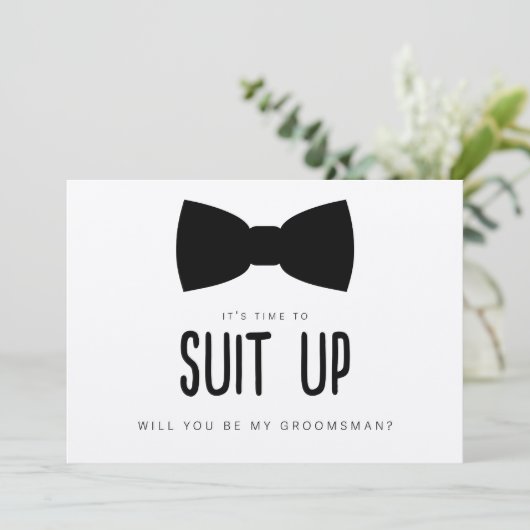 Suet Up Groomsman Proposal Card 招待状 (スタンド正面)