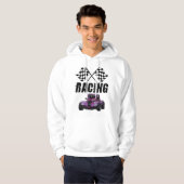 Suéter Con Capucha Racing Coche Morado y Banderas パーカ (正面フル)