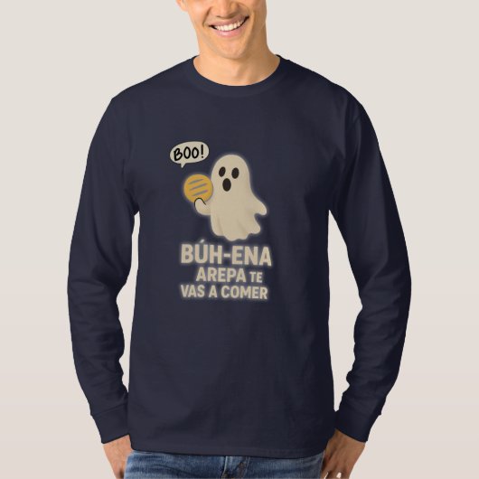 Suéter de Halloween para hombre, Fantasma divertid Tシャツ (正面)