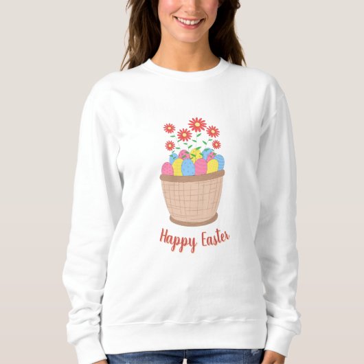 suéter feminino de páscoa (Happy Easter) スウェットシャツ (正面)