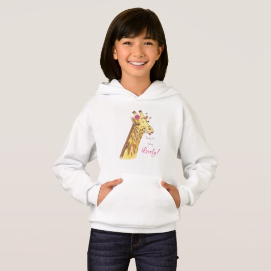 Suéter Moletom Infantil Engraçada Girafa Bonita (正面フル)