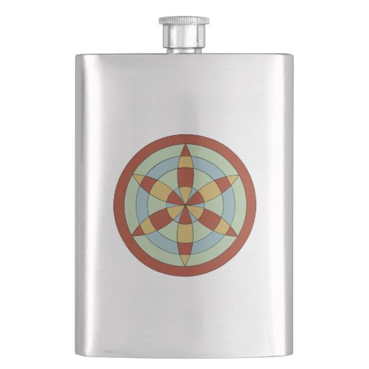 Suffolk Hexafoil (Daisy Wheel) Witch Mark フラスク (正面)