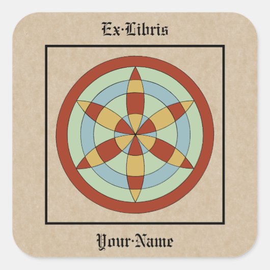 Suffolk Hexafoil Witch Mark Bookplate スクエアシール (正面)