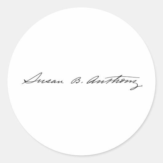 Suffragette Susan B. Anthonyの署名 ラウンドシール (正面)