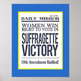 Suffragette Victory Headlines 威厳がある 1920のコピー ポスター